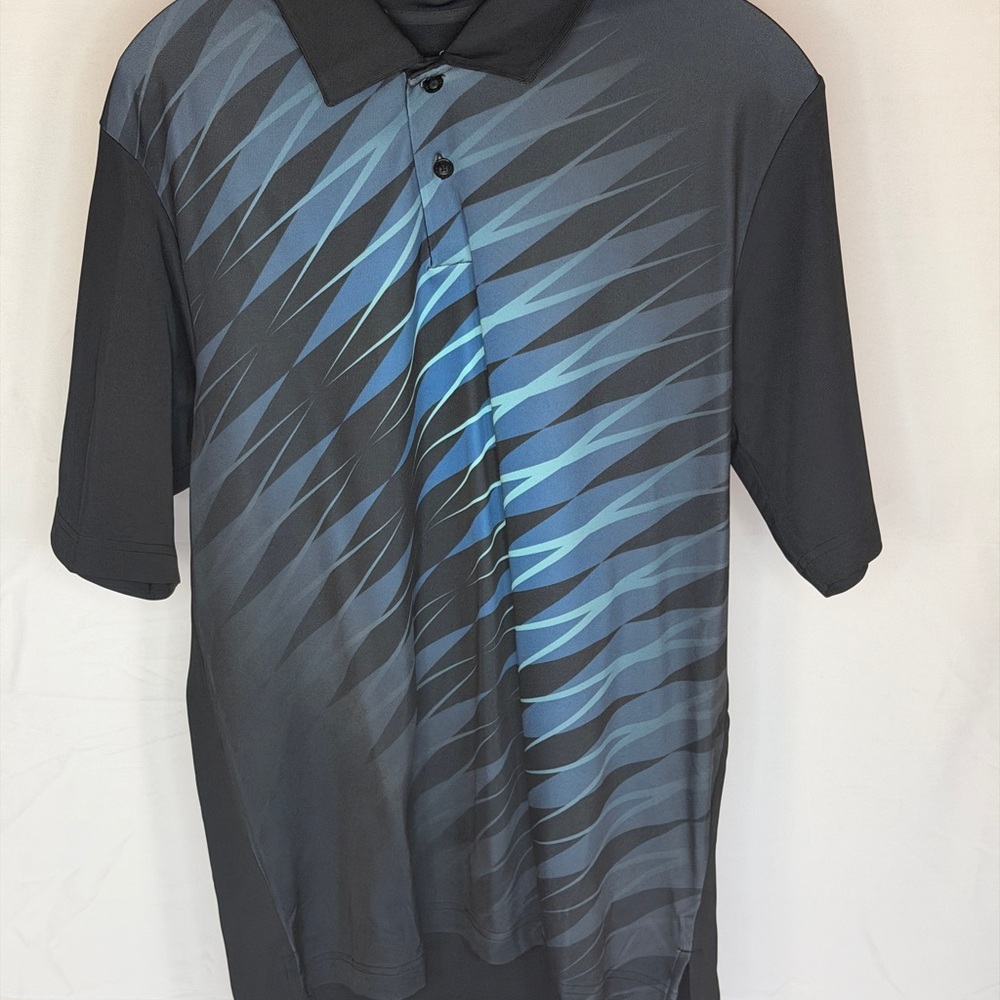 Under‎ Armour Men's Polo in Black and Blue Pattern - Picture 2 of 6